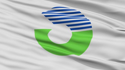 Tahara close up flag, Aichi prefecture, realistic animation seamless loop - 10 seconds long