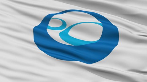 Shimanto close up flag, Kochi prefecture, realistic animation seamless loop - 10 seconds long