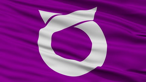 Itoman close up flag, Okinawa prefecture, realistic animation seamless loop - 10 seconds long