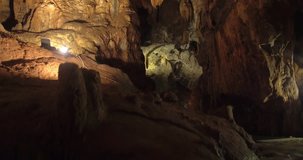 SARDINIA, ITALY – JULY 2016 : Video shot of walking in Grotta Inspinigoli caves