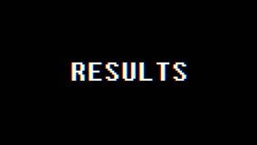 retro videogame RESULTS word text computer old tv glitch interference noise screen animation seamless loop New quality universal vintage motion dynamic animated background colorful joyful video m