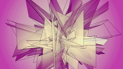 Beautiful abstract pink polygonal surface moving in animation. Bright Triangles Motion. Three Variations. Stockvideo