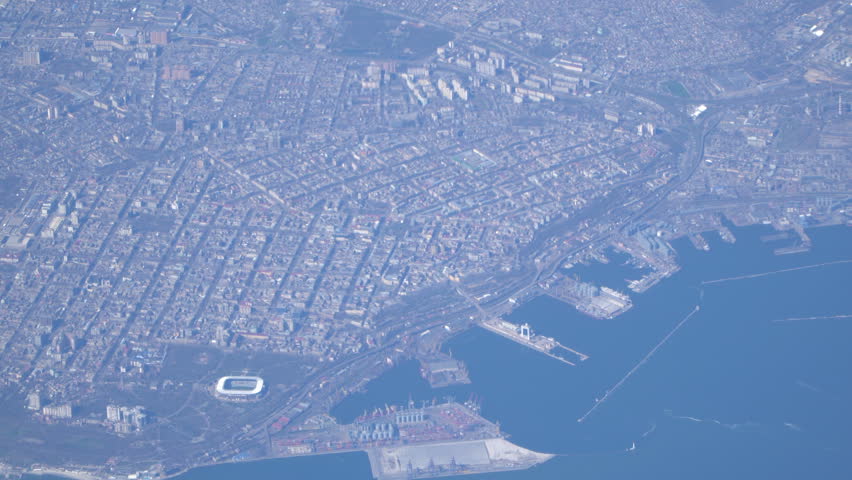 Aerial top view of Odesa. The main sea town in Ukraine. 16.04.2018