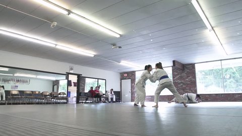 Young women doing Jiu-jitsu