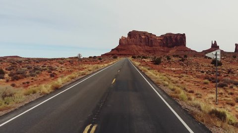 Monument valley asphalt road in Arizona