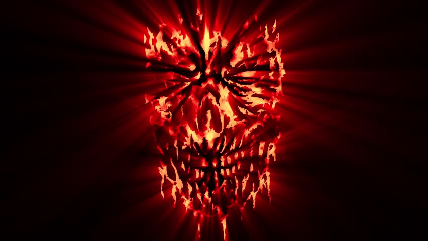 Red evil shabby head animation. Scary monster face for VJ loops. Spooky animated video clip. Creepy Halloween character footage. Dark cartoon. Gloomy ghost in haze. Orange and black background color. Royalty-Free Stock Footage #1010019278