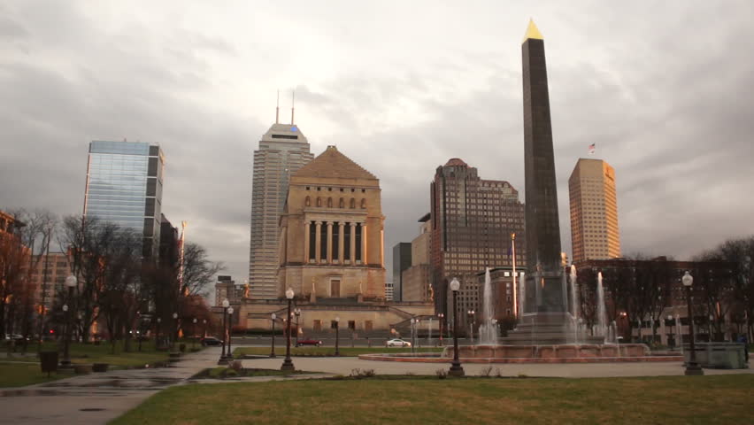 Downtown Square Overcast Day Indianapolis Indiana