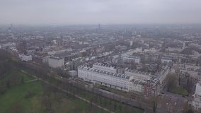 Aerial view of London Hyde Park UK United Kingdom drone top view 4K UHD video