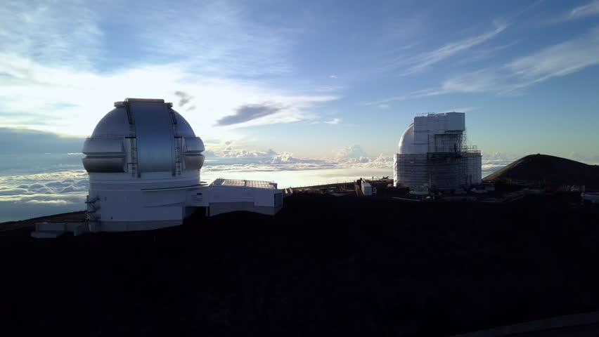 Sunrise over the Gemini North Telescope of Mauna Kea Astronomical Observatory, Hawaii. USA