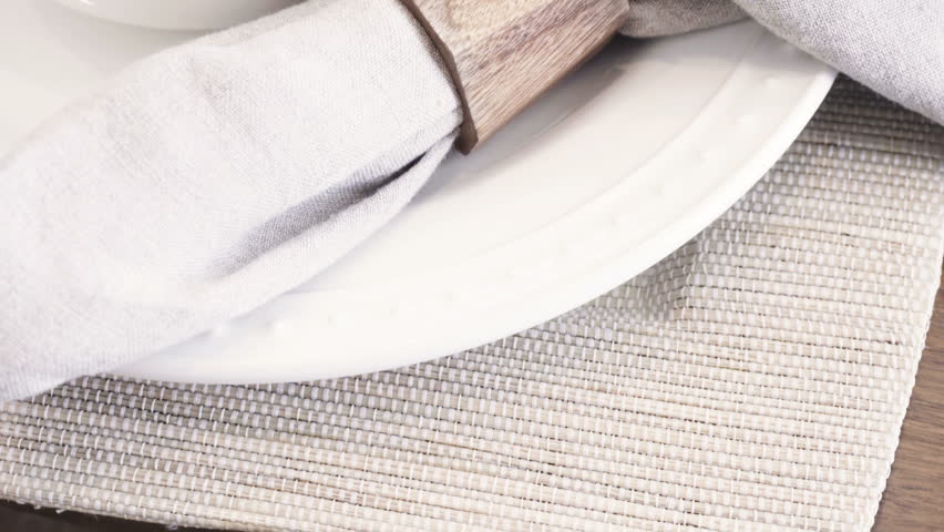 Modern dining room table in luxury house.