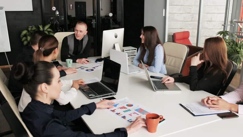 Young business people group have meeting and working in modern office Royalty-Free Stock Footage #1010071451