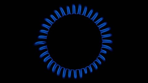 gas burner on a black background top view
