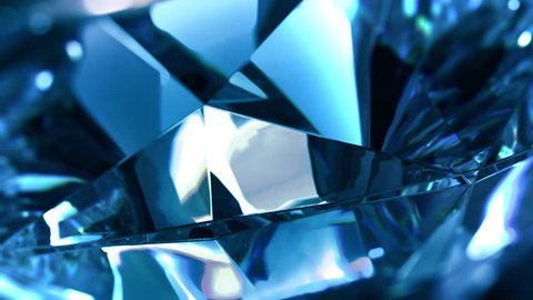  Close-up of slow rotate blue diamond. Loopable, beautiful background. 4K,ultra high definition 2160p