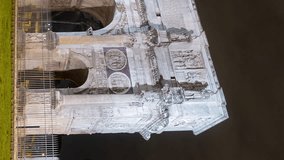 Vertical video. Arch of Constantine. Night. Rome. Italy. Time Lapse