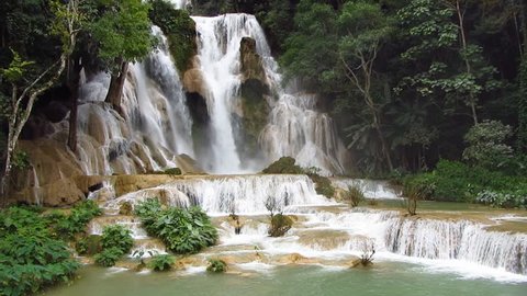 The beautiful Kuang Si Falls in Luang Prabang, Laos.

