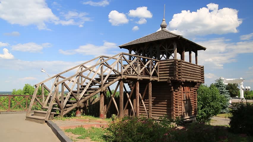 Reconstruction of Poltava fortress in 18 century. Poltava - city located on Vorskla River in central Ukraine