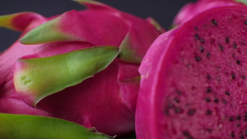 Dragon Fruit On Dark Background. Stock Footage Video (100% Royalty-free