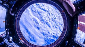 Planet Earth rotation seen from window International Space Station resolution  Time Lapse 4K. Images courtesy of NASA Johnson Space 
