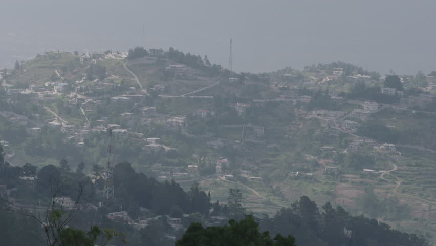 Houses on a Hill in Haiti Countryside near Port-Au-Prince, Mountain in Background