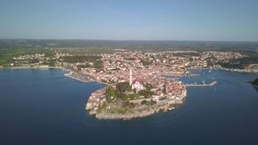 Aerial panorama of the old town Rovinj, Istria, Croatia	