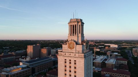 4K Aerial University of Texas UT Tower Austin Orbit