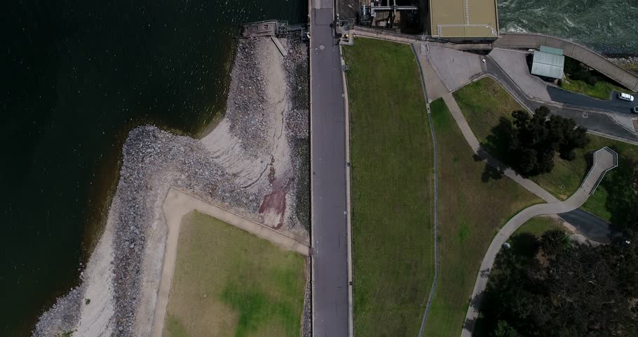 Aerial views of Lake Hume Dam, Victoria, Australia 