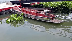 Flat bottom boat on Thai river