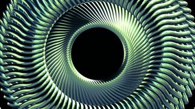 Fluid moving rotating green metal chain eye circles seamless loop animation 3d motion graphics background new quality industrial techno construction futuristic cool nice joyful video footage