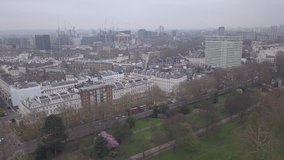 Aerial view of London Hyde Park UK United Kingdom drone top view 4K UHD video