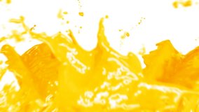 Beautiful Orange Juice Splashes in Slow Motion and Freeze Motion, Green Screen. Flying Through Drops. Useful for Titles and Intro. 3d Animation Food and Health Concept. 4k UHD 3840x2160. - Powered by Shutterstock - Get 15% off with code: PIKWIZARD15