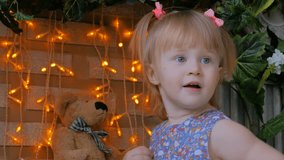 Portrait of funny little girl at home. Family, childhood and leisure concept - Powered by Shutterstock - Get 15% off with code: PIKWIZARD15