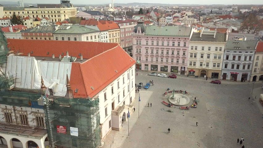 Flight Over Olomouc Old Town, Czech Republic