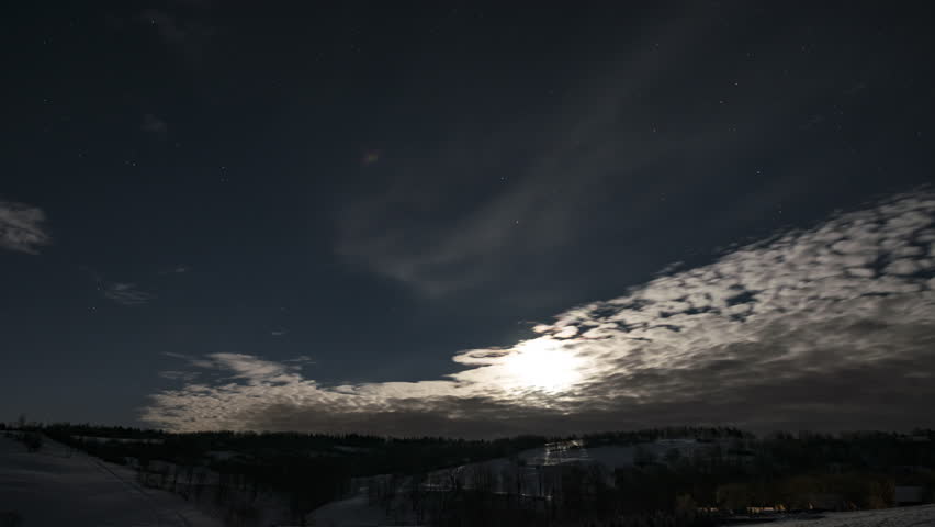 Timelapse of beautiful sunny winter day in Poland.