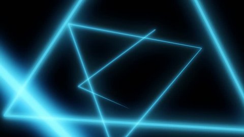 Abstract background with neon triangles. Seamless loop. Neon Grid Square Loop Background. Abstract Triangle. Neon geometric shapes and lines Stock Video