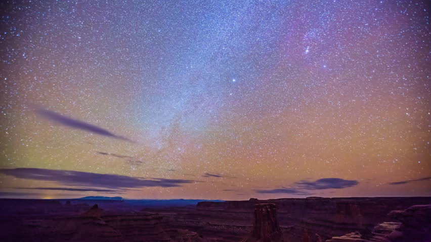 Time Lapse- Beautiful Milkyway Moving Over Dead Horsepoint State Park -Utah - USA