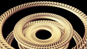 moving rotating golden golden metal gears chain elements seamless loop animation 3d motion graphics background new quality industrial techno construction futuristic cool nice joyful video footage