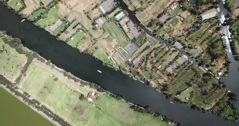 Aerial view of Xochimilco Lake, Ecological and cultural treasure of Mexico