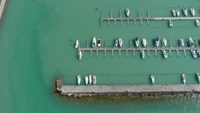 aerial view of yachts with lake Balaton
