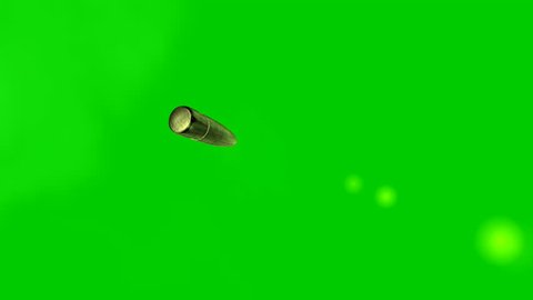 Flight of bullet on green screen