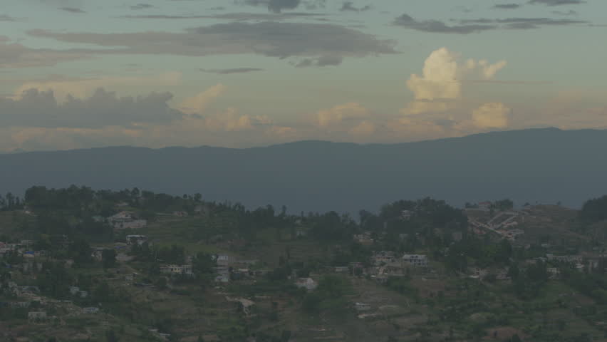 Haitian Country Side, Hills and Farmland With Beautiful Clouds and Sky