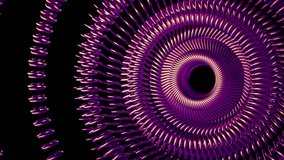 Fluid moving rotating purple metal chain eye circles seamless loop animation 3d motion graphics background new quality industrial techno construction futuristic cool nice joyful video footage