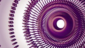 Fluid moving rotating purple metal chain eye circles seamless loop animation 3d motion graphics background new quality industrial techno construction futuristic cool nice joyful video footage