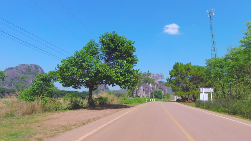 Front Driving Plate : Landscape On Route 3029 To Hin Pha Ngam Park , Loei Province , Thailand