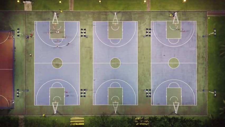 People Playing Outdoor Basketball at Stock Footage Video (100% Royalty