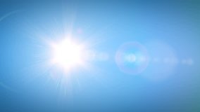 Beautiful Bright Sun Shining Moving Across the Clear Blue Sky in Time-Lapse. 3d Animation with Flares. Nature and Weather Concept. 4k UHD 3840x2160. - Powered by Shutterstock - Get 15% off with code: PIKWIZARD15