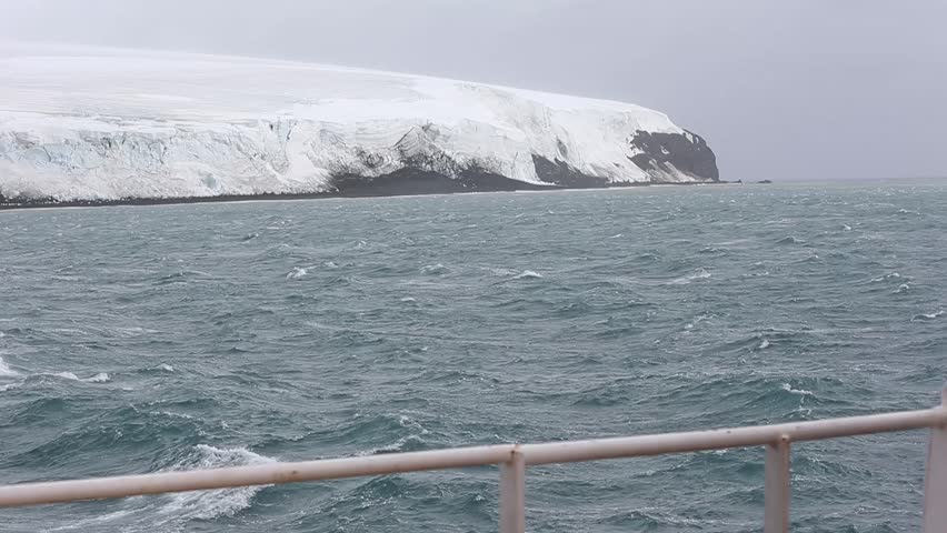 Anchoring near Bouvet Island. Bouvet known as Most Remote Island on earth.