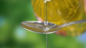 Professional video of dropping olive oil in Slow motion 180