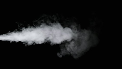 White water vapour on a black background. Close-up shot