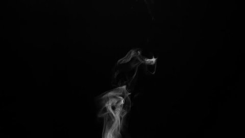 Steam from a Cup of Hot Water. White steam rises light, graceful twists on a black background. The jet lifted out of the cup of hot water. Shooting at a rate of 120fps. Footage is perfect for the top 