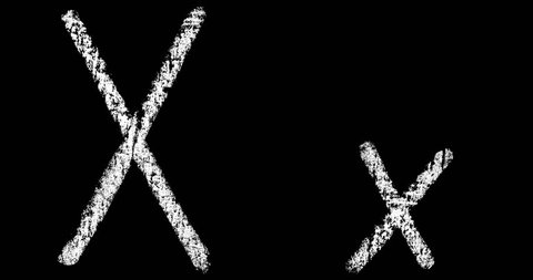 v, w, x, y, z handwritten white chalk letters isolated on black background animation, hand-drawn chalk font, stock video in 4k resolution